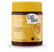 GOBIO, ORGANIC CHICKEN BROTH POWDER WITHOUT ADDED SALT, 75G