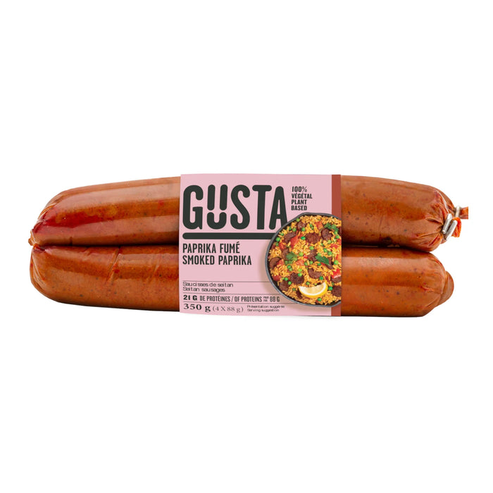 GUSTA, MONTREAL VEGAN WHEAT SAUSAGE, 350G