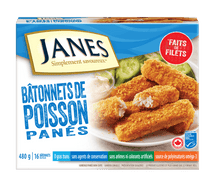 JANE'S, BATONNETS DE POISSON PANÉS, 480G