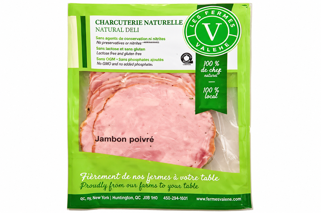 LES FERMES VALENS, JAMBON POIVRÉ BIOLOGIQUE, 1 PAQUET