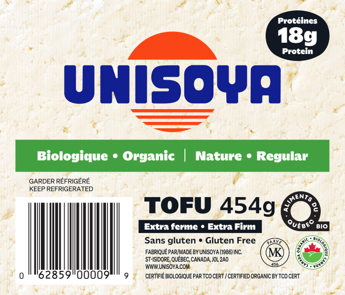 UNISOYA TOFU NATURE BIOLOGIQUE, 454 G