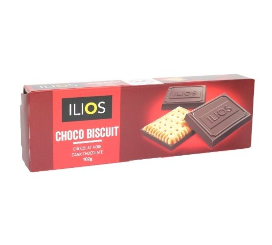 ILIOS BISCUITS CHOCOLAT NOIR 102G