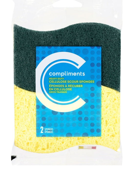 COMPLIMENTS, ÉPONGE À RÉCURER EN CELLULOSE GROS TRAVAUX, 2UN
