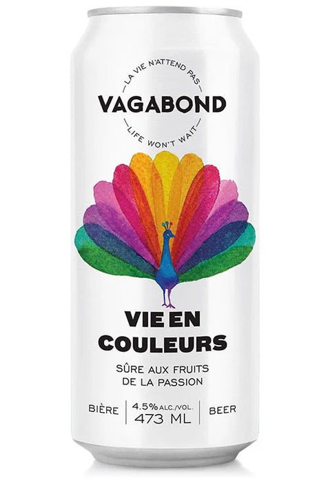 VAGABOND, VIE EN COULEURS, BIÈRE SURE AUX FRUITS DE LA PASSION 4.5%, 473ML