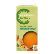 COMPLIMENTS, ORGANIC VEGETABLE BROTH LESS SODIUM, 900ML