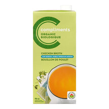 COMPLIMENTS, ORGANIC CHICKEN BROTH LESS SODIUM, 900ML