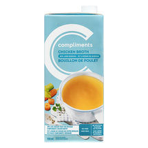 COMPLIMENTS, LESS SODIUM CHICKEN BROTH, 900 ML