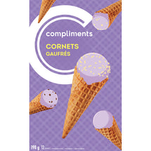 COMPLIMENTS, CORNETS DE GAUFRES, 12 UN