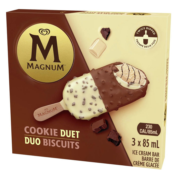 MAGNUM, BARRE DE CRÈME GLACÉE DUO BISCUITS, 3x85ml