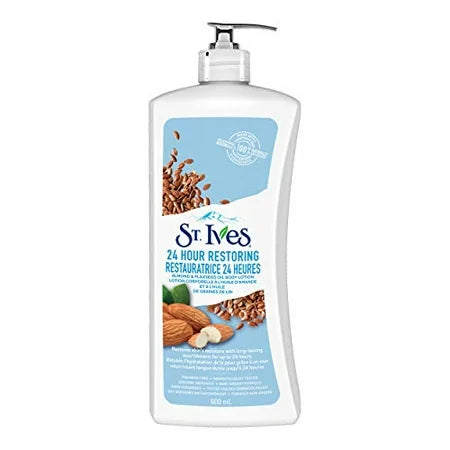 ST-IVES, LOTION CORPORELLE HUILE D'AMANDE ET GRAINES DE LIN, 600 ML