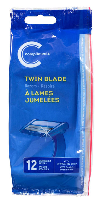 COMPLIMENTS RAZORS JUM BLADE MEN, 12 UN