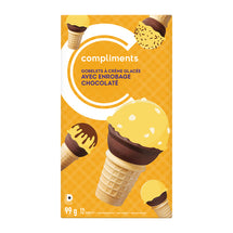 COMPLIMENTS, GOBELETS CRÈME GLACÉE ENROBÉS DE CHOCOLAT, 12 UN