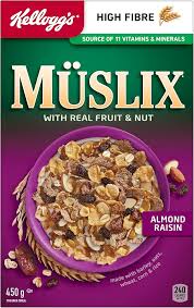 KELLOGG'S MUSLIX ALMOND GRAPE CEREAL, 450 G