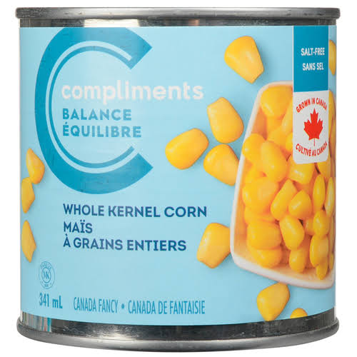COMPLIMENTS ÉQUILIBRE, MAÏS EN GRAINS MOINS SEL, 341 ML