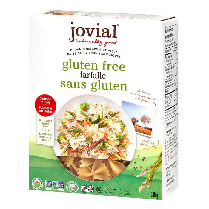 JOVIAL, PÂTES DE RIZ BRUN FARFALLE SANS GLUTEN, 340 G