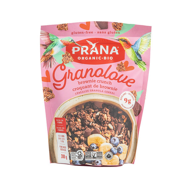 PRANA, CÉRÉALES GRANOLA CROQUANT DE BROWNIE, 300 G