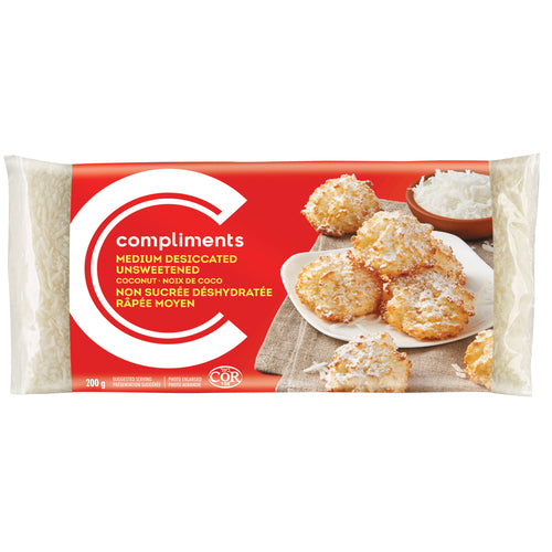 COMPLIMENTS NOIX COCO NON SUCRÉE RAPÉE MOYEN, 200 G