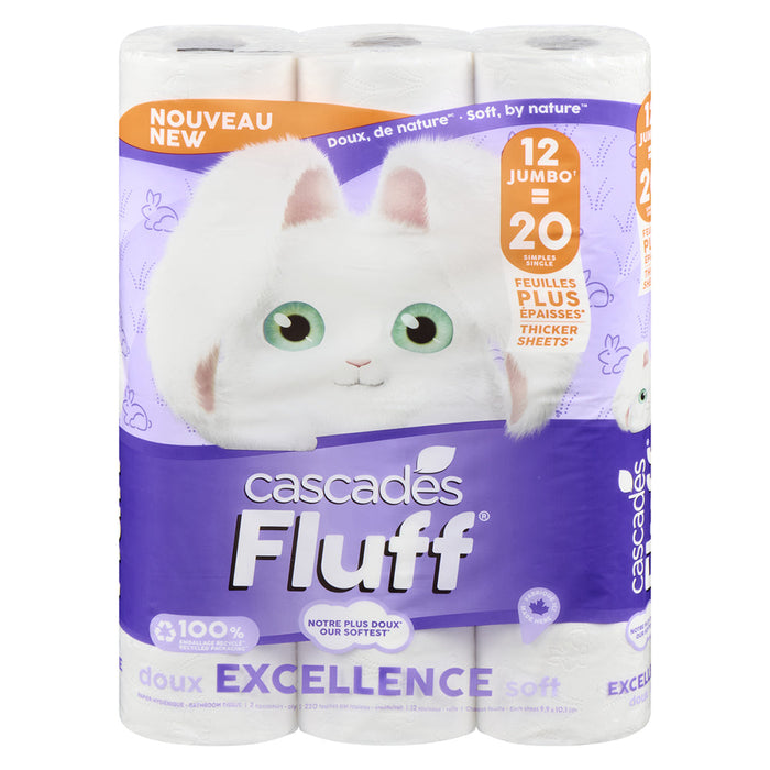 CASCADES FLUFF EXCELLENCE PAPIER TOILETTE 12UN