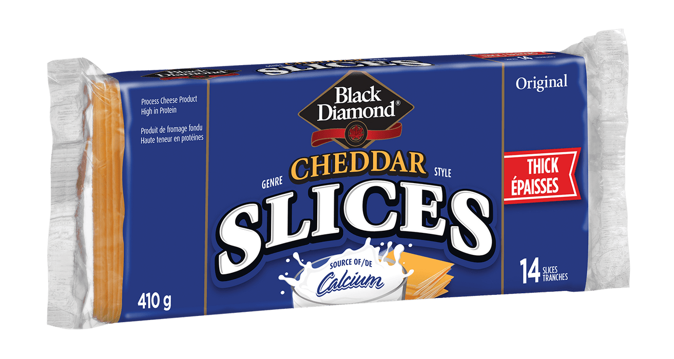 BLACK DIAMOND, CHEDDAR EN TRANCHES ÉPAISSES, 410 G