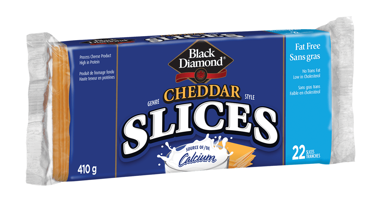 BLACK DIAMOND, CHEDDAR SANS GRAS EN TRANCHES, 410 G