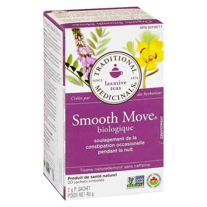 TRADITIONAL MEDICINALS SMOOTH MOVE TISANE CONSTIPATION OCCASIONNELLE BIOLOGIQUE, 20S, 40 G