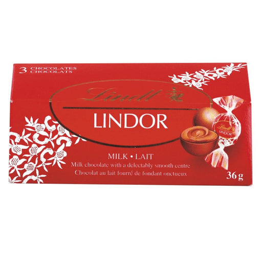 LINDOR 3-PAK AU LAIT BARRE CHOCOLAT 36 G