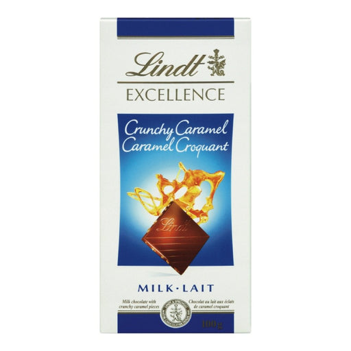 LINDT BARRE CHOCOLAT CARAMEL CROQUANT 100 G