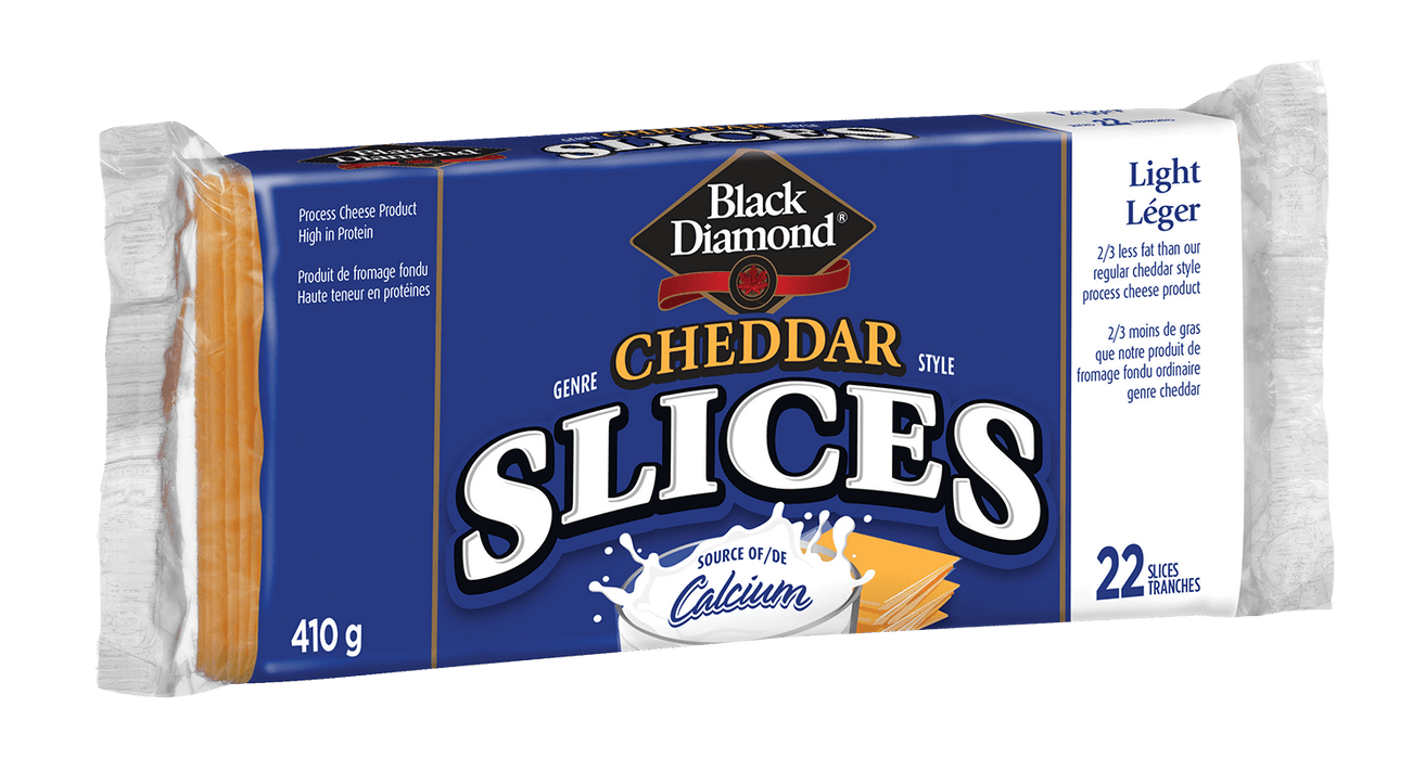 BLACK DIAMOND, CHEDDAR LÉGER EN TRANCHES, 410 G