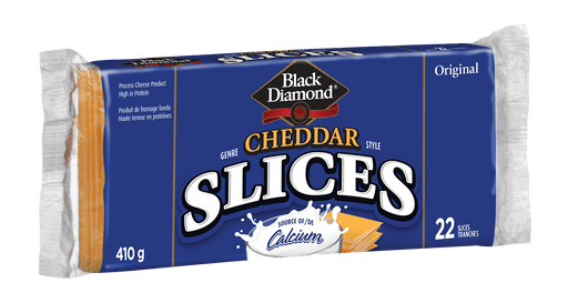 BLACK DIAMOND, CHEDDAR EN TRANCHES, 410 G