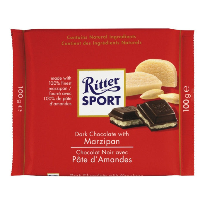 RITTER SPORT CHOCOLAT NOIR AVEC PÂTE D'AMANDES 100G