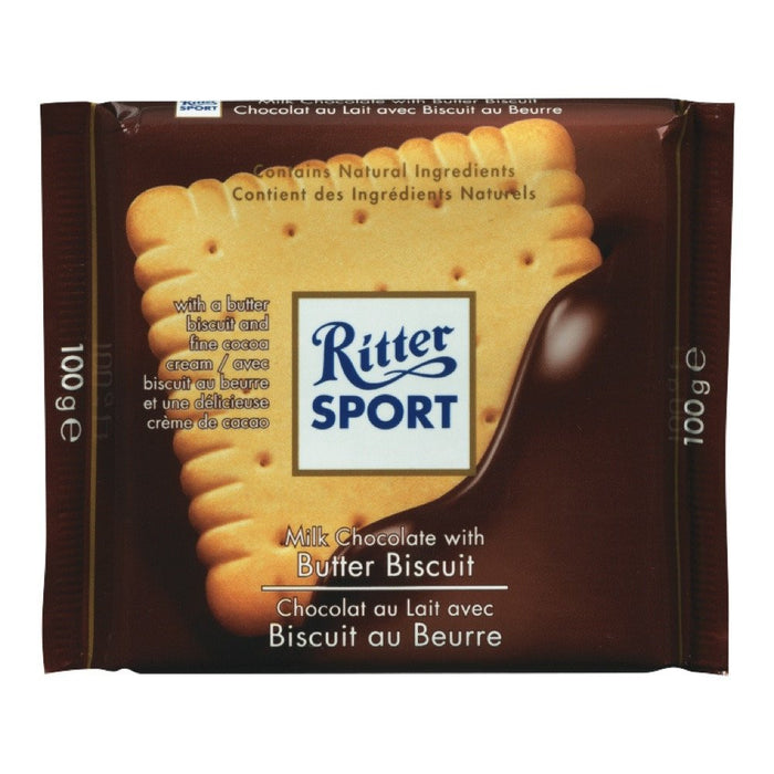 RITTER SPORT CHOCOLAT BISCUIT AU BEURRE 100G