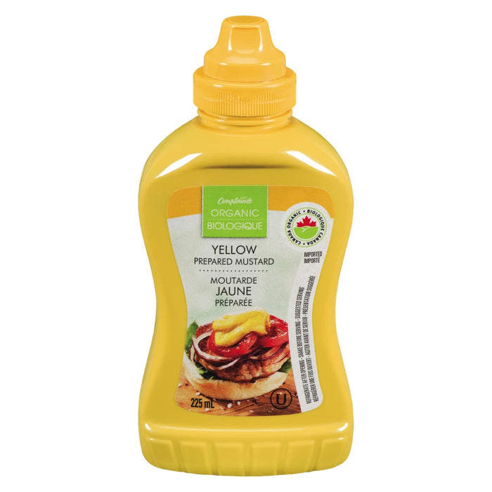 COMPLIMENTS, MUTARDE PRÉPARÉE BIOLOGIQUE, 225 ML