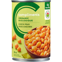 COMPLIMENTS ORGANIC CHICK PEAS, 398 ML
