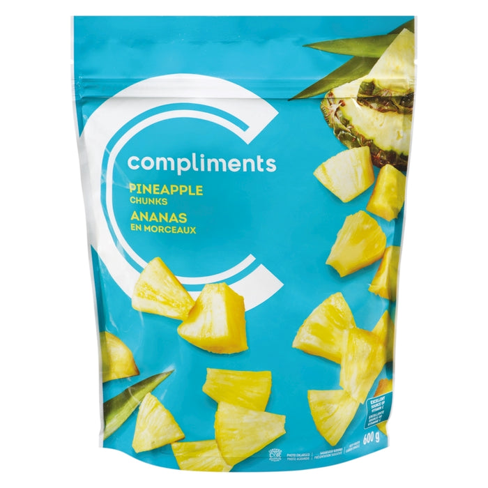 COMPLIMENTS, ANANAS EN MORCEAU SURGELÉS, 600 G