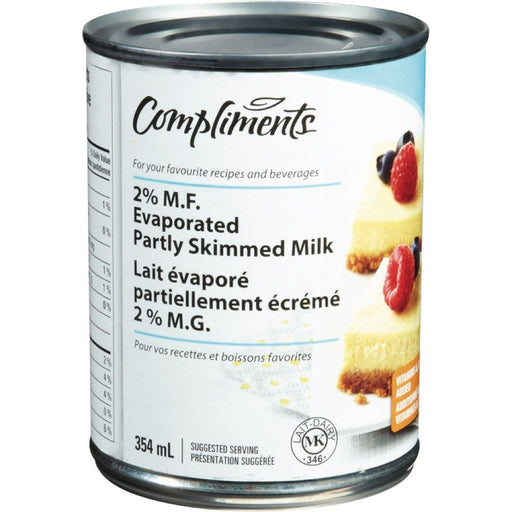 COMPLIMENTS LAIT ÉVAPORÉ 2% PART ÉCRÉMÉ  354 ML