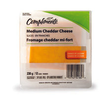 COMPLIMENTS, FROMAGE CHEDDAR MEDIUM TRANCHE, 230G