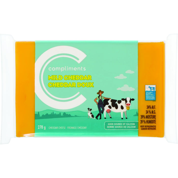 COMPLIMENTS, CHEDDAR DOUX COLORÉ, 270 G