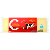 COMPLIMENTS, FROMAGE CHEDDAR BLANC FORT SANS LACTOSE, 400 G