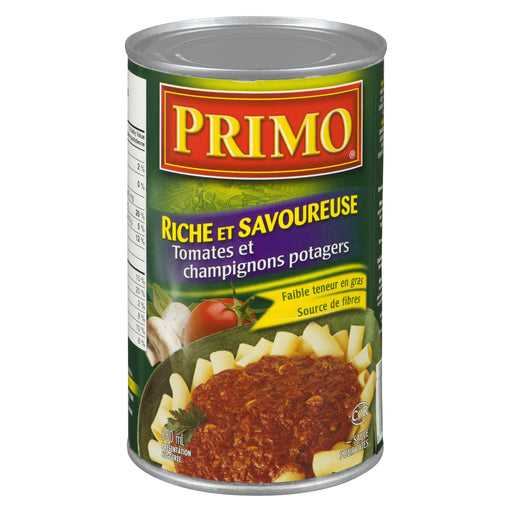 PRIMO SAUCE PÂTES TOMATE JARDIN ET CHAMPIGNONS 680 ML