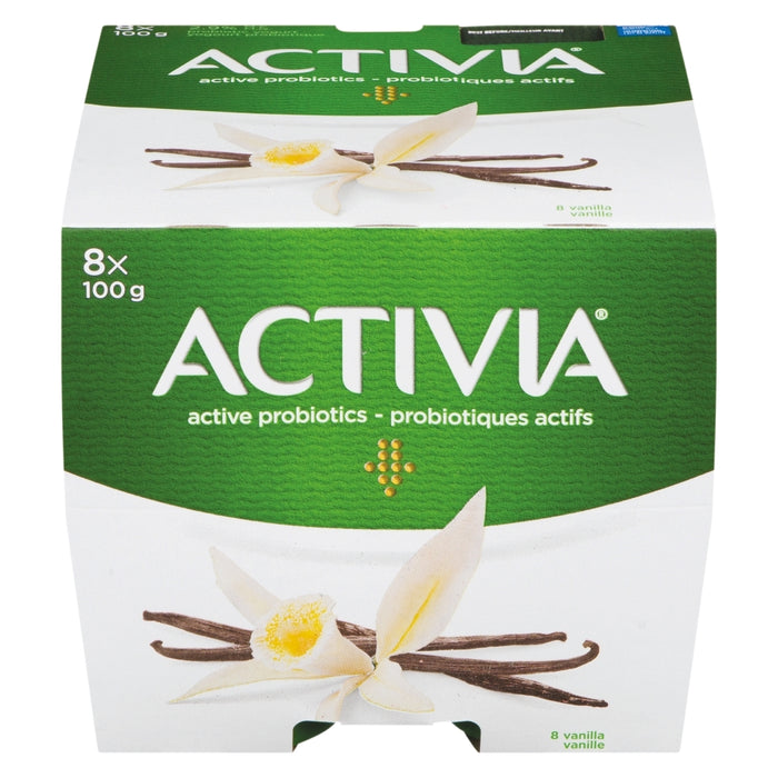 ACTIVIA, YOGOURT PROBIOTIQUE À LA VANILLE 2.9%, 8 X 100 G