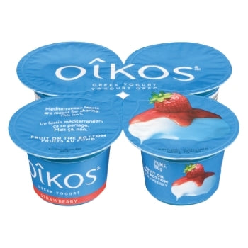 OIKOS GREEK YOGURT STRAWBERRY 2%, 4 X 100 G