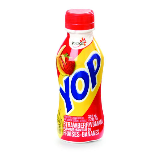 YOPLAIT YOP YOGOURT BOIRE 2% M.G. FRAISES BANANES 200 ML