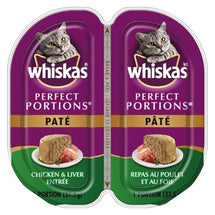 WHISKAS, PERFECT PORTIONS CHICKEN AND LIVER MEAL PIE, 2 X 37.5 G