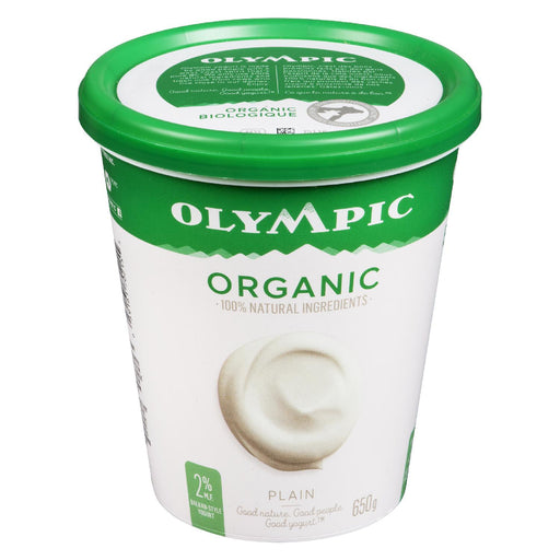 OLYMPIC, YOGOURT NATURE BIOLOGIQUE 2 %, 650 G