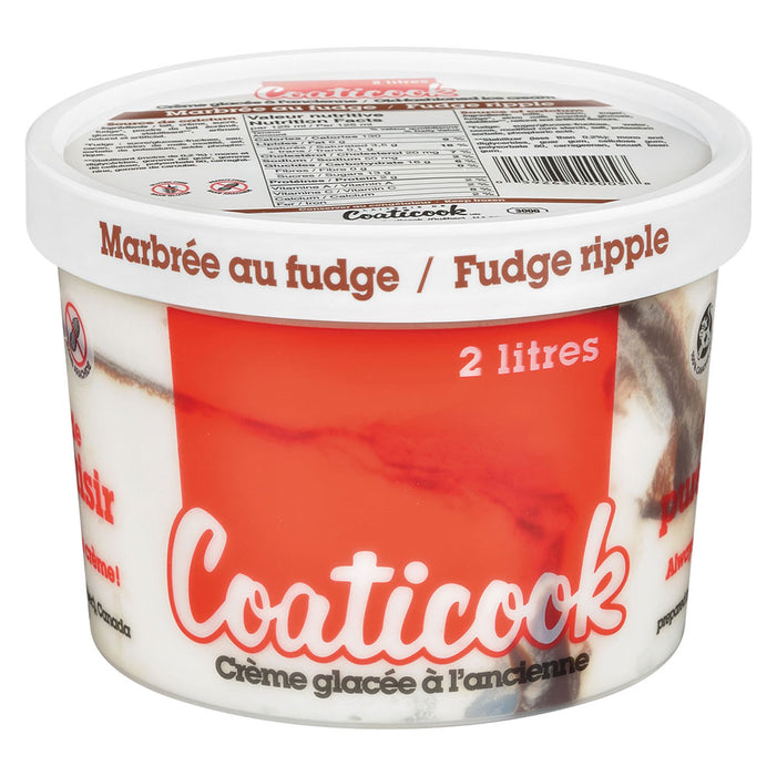 COATICOOK, CRÈME GLACÉE MARBRÉE AU FUDGE, 2 L