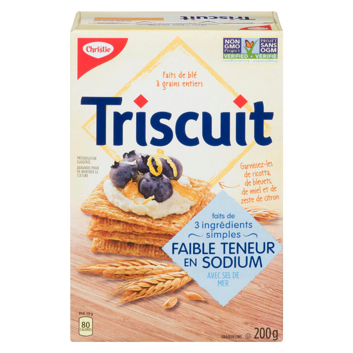 CHRISTIE TRISCUIT CRAQUELINS SEL MER FAIBLE TENEUR SODIUM, 200 G