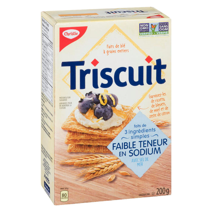 CHRISTIE TRISCUIT CRAQUELINS SEL MER FAIBLE TENEUR SODIUM, 200 G