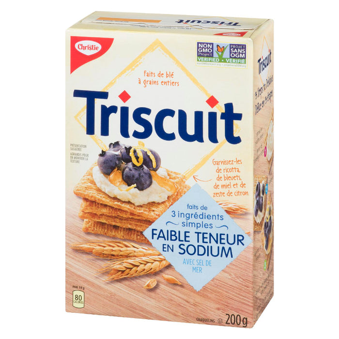 CHRISTIE TRISCUIT CRAQUELINS SEL MER FAIBLE TENEUR SODIUM, 200 G