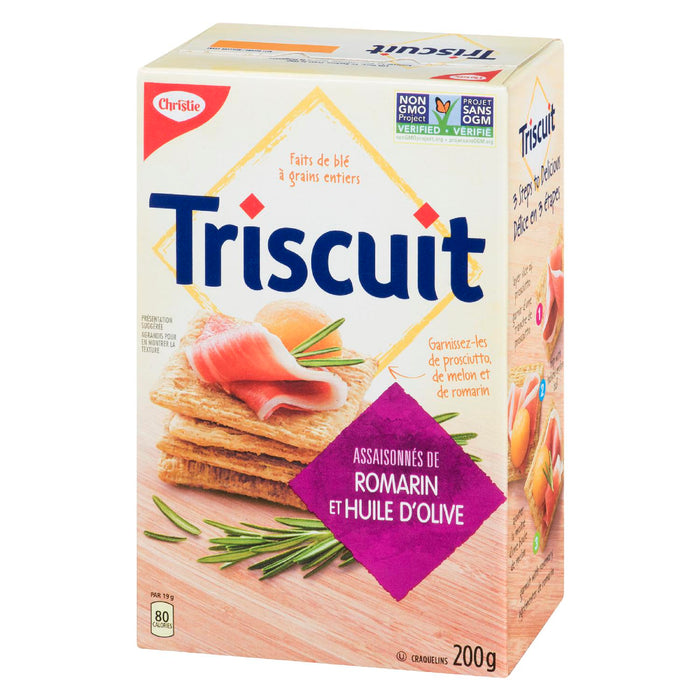 CHRISTIE TRISCUIT ROSEMARY CRACKERS OLIVE OIL, 200 G