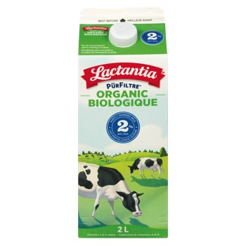 LACTANTIA LAIT BIOLOGIQUE 2% 2 L